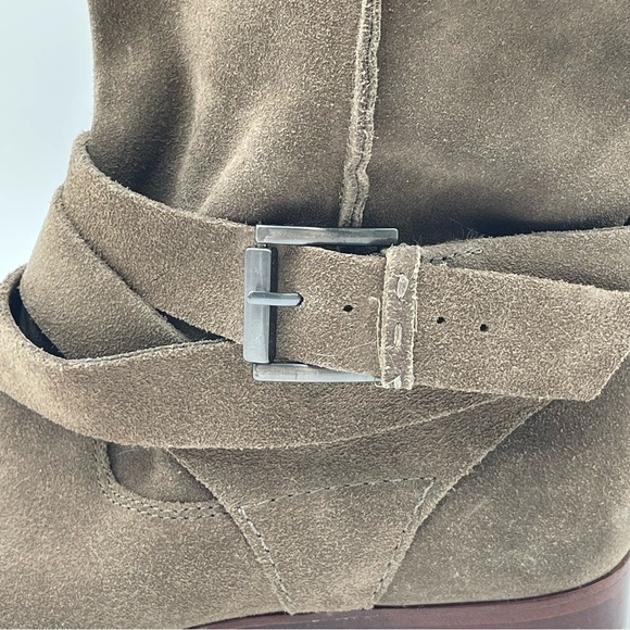 BELLE By SIGERSON MORRISON Women’s 7.5 Who Moto Suede Leather Boots Buckle Strap - Picture 3 of 11